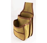 JACK PYKE Heavy Cotton Canvas Cartridge Pouch - Belt-Mounted Double Pouch Holds Up to 50 Shotgun Cartridges - Durable, Quick-Access Canvas Hunting Accessory - Fawn