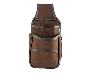 JACK PYKE Heavy Cotton Canvas Cartridge Pouch - Belt-Mounted Double Pouch Holds Up to 50 Shotgun Cartridges - Durable, Quick-Access Canvas Hunting Accessory - Brown