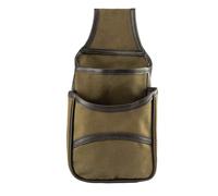 JACK PYKE Heavy Cotton Canvas Cartridge Pouch - Belt-Mounted Double Pouch Holds Up to 50 Shotgun Cartridges - Durable, Quick-Access Canvas Hunting Accessory - Green