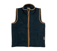 JACK PYKE Junior Kids Countryman Thermal Fleece Gilet - Warm 300g Sleeveless Outdoor Bodywarmer with Zipped Pockets and Faux Leather - Country Style Vest for Boys & Girls - Navy Blue, Size 5-6 Years