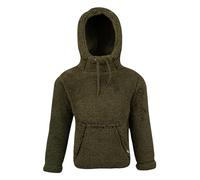 JACK PYKE Junior Sherpa Fleece Hoodie Dark Olive XS
