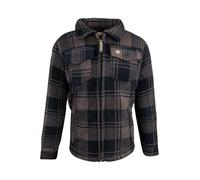 JACK PYKE Junior Tundra Check Shirt - Kids Fleece Lined Outdoor Flannel Overshirt with Zipped and Buttoned Pockets - Boys and Girls Winter Countryside Shooting Shirt - Brown, Medium