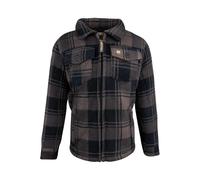 JACK PYKE Junior Tundra Check Shirt - Kids Fleece Lined Outdoor Flannel Overshirt with Zipped and Buttoned Pockets - Boys and Girls Winter Countryside Shooting Shirt - Brown, X-Large
