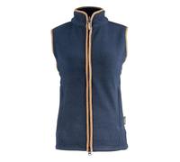 JACK PYKE Ladies Countryman 300g Thermal Fleece Gilet for Women, Lightweight Ladies Gilet and Bodywarmer with Faux Antiqued Leather Trim, Ideal for Outdoor Adventures - Navy X-Small