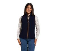JACK PYKE Ladies Countryman 300g Thermal Fleece Gilet for Women, Lightweight Ladies Gilet and Bodywarmer with Faux Antiqued Leather Trim, Ideal for Outdoor Adventures - Navy X-Large