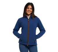 JACK PYKE Womens Fleece Jacket - Lightweight and Breathable Ladies Fleece jacket with Full Zip, Long Sleeves, Zipped Pockets, Faux Leather Piping - Ideal for Travel and Outdoor Sports - Denim L