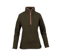 JACK PYKE Ladies Fleece Pullover - 300g Thermal Fleece Jacket, Quarter Zip Top, Nubuk Piping Detail, Elasticated Cuffs & Waist, Field Jumper for Hiking, Outdoor Wear - Dark Olive, XXL