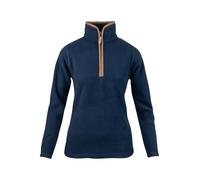 JACK PYKE Ladies Fleece Pullover - 300g Thermal Fleece Jacket, Quarter Zip Top, Nubuk Piping Detail, Elasticated Cuffs & Waist, Field Jumper for Hiking, Outdoor Wear - Navy, X-Small