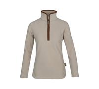 JACK PYKE Ladies Countryman Fleece Pullover - 300g Thermal Fleece Women’s Warm Outdoor Jumper with Quarter Zip, Nubuk Trim, Elasticated Waist and Cuffs - Mushroom XX-Large