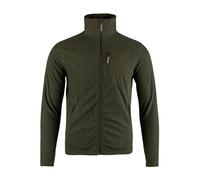 JACK PYKE Men’s Lightweight Fleece Jacket, Long Sleeve Fleece Top with Contrast Collar, Elbow Patches & Zipped Pockets, Ideal for Hiking, Hunting & Country Wear - Dark Olive, Large