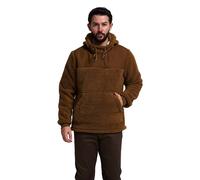 JACK PYKE Men’s Sherpa Fleece Hoodie Gen 2, Long Sleeve Hunting & Hiking Fleece Jacket Mens with Zipped Kangaroo Pockets, Elbow & Shoulder Patches, Drawstring Hood - Brown Camel XL