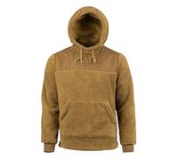 JACK PYKE Men’s Sherpa Fleece Hoodie Gen 2, Long Sleeve Hunting & Hiking Fleece Jacket Mens with Zipped Kangaroo Pockets, Elbow & Shoulder Patches, Drawstring Hood - Brown Camel XL