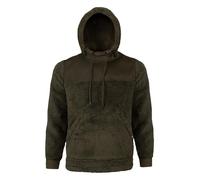 JACK PYKE Men’s Sherpa Fleece Hoodie Gen 2, Long Sleeve Hunting & Hiking Fleece Jacket Mens with Zipped Kangaroo Pockets, Elbow & Shoulder Patches, Drawstring Hood - Dark Olive, XXL