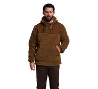 JACK PYKE Men’s Sherpa Fleece Hoodie Gen 2, Long Sleeve Hunting & Hiking Fleece Jacket Mens with Zipped Kangaroo Pockets, Elbow & Shoulder Patches, Drawstring Hood - Brown Camel Large