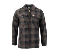 JACK PYKE Men’s Tundra Shirt - Checked Flannel Long Sleeve Zip Shirt with Fleece Lining, Turn-Down Collar, Multi Pockets, Button Cuffs for Shooting or Casual Wear - Brown XXXL