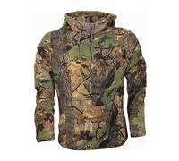 JACK PYKE Fieldman Fleece Hoodie for Men 250g - Warm, Lightweight, Water-Resistant Outdoor Pullover Hoodie with Drawstring Hood & Pocket - Perfect for Hunting, Fishing, Camping - English Oak XXL