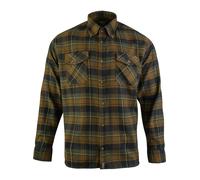 JACK PYKE Flannel Shirt for Men, 100% Cotton Checked Button-Down Collar Lightweight Country Casual Shirt with 2 Chest Pockets and Adjustable Cuffs Ideal Everyday Wear - Brown,XXL