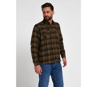 JACK PYKE Flannel Shirt for Men, 100% Cotton Checked Button-Down Collar Lightweight Country Casual Shirt with 2 Chest Pockets and Adjustable Cuffs Ideal Everyday Wear - Brown,XXL