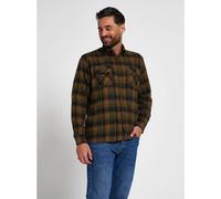JACK PYKE Flannel Shirt for Men, 100% Cotton Checked Button-Down Collar Lightweight Country Casual Shirt with 2 Chest Pockets and Adjustable Cuffs Ideal Everyday Wear - Brown,XL