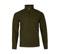 JACK PYKE Men's Fleece Pullover, Warm Half Zip Fleece Top, Lightweight Outdoor Fleece Jacket for Mens, Elasticated Cuffs, Extended Back, Field Jumper for Autumn, Winter, Hiking, Work - Olive S