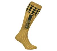 Jack Pyke Men's Harlequin Shooting Socks with Garters in Mustard | Size: 8-11 Jack Pyke Mustard 8-11