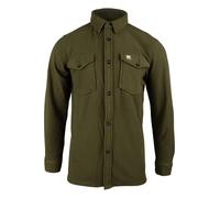 JACK PYKE Mens Polar Fleece Shirt - Soft Long Sleeve Button-Up Outdoor Shirt with Chest Pockets, Relaxed Fit, Ideal for Autumn and Winter Work or Casual Wear - Dark Olive, Large