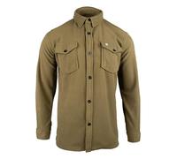 JACK PYKE Mens Polar Fleece Shirt - Soft Long Sleeve Button-Up Outdoor Shirt with Chest Pockets, Relaxed Fit, Ideal for Autumn and Winter Work or Casual Wear - Dark Mustard Large