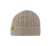 JACK PYKE Merino Wool Beanie Hat Unisex - Lightweight & Warm Winter Beanie Hats for Women & Men, Cable Knit Design, Foldable & Practical, Ideal for Outdoor Wear - Beige