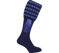 JACK PYKE Pebble Mens Shooting Socks with Garters 72cm - Durable Knee High Hunting Socks for Country Sports & Outdoor Wear - 30% Wool & 70% Acrylic Fabric, Argyle Pattern - Navy, Size 8-11UK