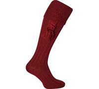 JACK PYKE Plain Mens Shooting Socks with Garters - Durable Knee-High Hunting Socks for Country Sports & Outdoor Wear - Acrylic Wool blend - Burgundy, Size 8-11UK