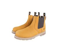 JACK PYKE Safety Dealer Boots - Leather Pull-On Chelsea Mens Work Boots, Steel Toe Capped, Oil-Resistant, Cushioned Insole & Breathable - Ideal for Farming, Warehouse, Construction - Honey Size 11