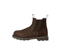 JACK PYKE Safety Dealer Boots - Leather Pull-On Chelsea Mens Work Boots, Steel Toe Capped, Oil-Resistant, Cushioned Insole & Breathable - Ideal for Farming, Warehouse, Construction - Brown Size 12 UK