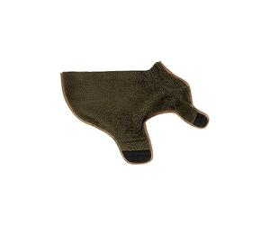 JACK PYKE Sherpa Fleece Dog Coat - Polyester Fleece, Dog Jumper for Medium Breeds, Faux Leather Piping, Adjustable Velcro - Perfect for Cold Weather & Outdoor Activities - Dark Olive, Medium