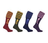 JACK PYKE Pebble Mens Shooting Socks with Garters 72cm - Durable Knee High Hunting Socks for Country Sports & Outdoor Wear - 30% Wool & 70% Acrylic Fabric, Argyle Pattern - Burgundy, Size 8-11UK