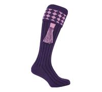 Jack Pyke Shooting Socks Diamond Harlequin Wool Hunting Mens Long 8-11 Burgundy