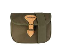 JACK PYKE Speed Loader Cartridge Bag - Durable Shooting Bag with Leather Fastenings, Metal Buckle, Adjustable Strap, Holds 70+ Cartridges for Clay Shooting & Game - Green
