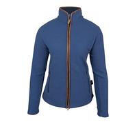 JACK PYKE Womens Fleece Jacket - Lightweight and Breathable Ladies Fleece jacket with Full Zip, Long Sleeves, Zipped Pockets, Faux Leather Piping - Ideal for Travel and Outdoor Sports - Denim XXL