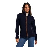 JACK PYKE Womens Fleece Jacket - Lightweight and Breathable Ladies Fleece jacket with Full Zip, Long Sleeves, Zipped Pockets, Faux Leather Piping - Ideal for Travel and Outdoor Sports - Navy XS