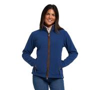 JACK PYKE Womens Fleece Jacket - Lightweight and Breathable Ladies Fleece jacket with Full Zip, Long Sleeves, Zipped Pockets, Faux Leather Piping - Ideal for Travel and Outdoor Sports - Denim M