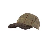 JACK PYKE Wool Mix Tweed Baseball Hat - Adjustable Country Style Baseball caps for Mens with Faux Leather Peak, Classic Plaid Design, Brass Adjuster, Perfect for Casual Wear