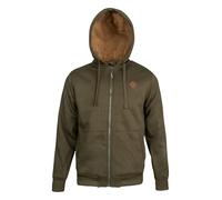 JACK PYKE Yakka Mens Fleece Hoodie - Warm Sherpa Fleece Lined Jacket with Full Zip, Drawstring Hood, Front Pockets, Ribbed Cuffs & Hem, Winter Hooded Jacket for Casual & Country Wear - Green M