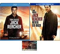 Jack Reacher 1 One & Never Go Back 2 Two (Blu Ray) Tom Cruise Includes Glossy Print Movie Set Camera Art Card