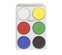 Jack Richeson - 101260 Giant Tempera Cakes in Tray, Assorted Opaque Colors, Set of 6 - 288628