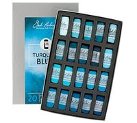 Jack Richeson 422969 Hand Rolled Soft Pastels Set (20 Piece), Turquoise Blue
