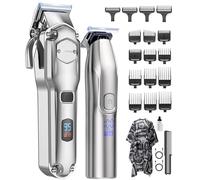 Jack&Rose Hair Clippers Men&Trimmer Set,Waterproof Clippers for Men Haircut | IPX7 Waterproof,T-Blade,Cordless,4H Long Runtime,6800RPM Powerful Motor,Durable Stainless Steel Blades,LED,0.8-2mm Precision