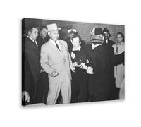 Jack Ruby Shoots Lee Harvey Oswald at Dallas - Kennedy Assassination Posters Prints Canvas Deco Paintings Wall Art Hangable Frame 8" L X 12" W