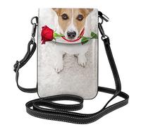 Jack Russel Dog Love Women'S Pu Leather Crossbody Cell Phone Pouch Cute Phone Bag