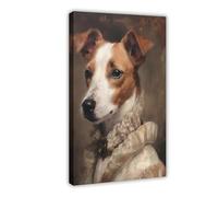 Jack Russel Portrait, Dog in Clothes Picture, Altered Art Print, Animal Head Human Body-1
