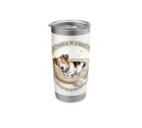 Jack-Russel Terrier Dog Chills Dog Bed + Food While Sleeping Stainless Steel Insulated Tumbler