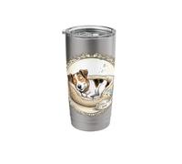 Jack-Russel Terrier Dog Chills Dog Bed + Food While Sleeping Stainless Steel Insulated Tumbler